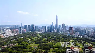 航拍深圳福田区CBD建筑群商务金融发展视频