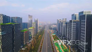 城市交通航拍山东济南金融中心视频素材