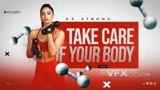 体育健身健康教育动态标题宣传栏目包装AE模板