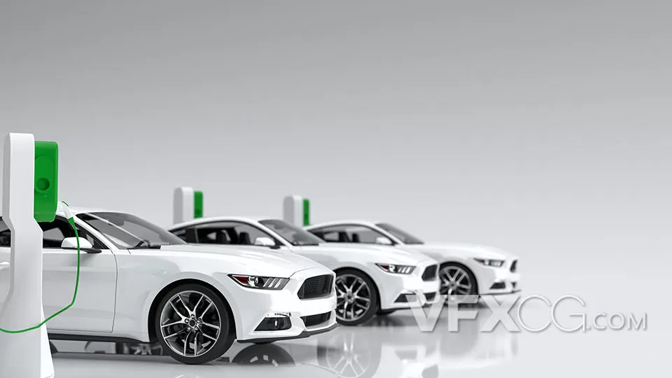 C4D三维3D现代科技新能源汽车三维模型