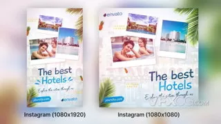 假期旅行时尚郊游活力夏季社交媒体短视频AE模板
