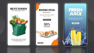 商业食品菜单推广餐饮介绍活动折扣媒体短视频AE模板