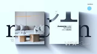 公寓家具酒店空间建筑设计现代优雅开场视频AE模板