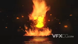 大气史诗影视火焰燃烧爆炸消防宣传LOGO片头AE模板