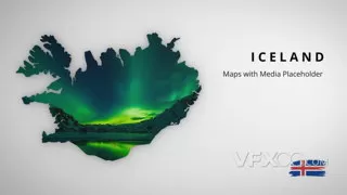 西欧各个国家三维立体地图版块动态图标动画达芬奇模板