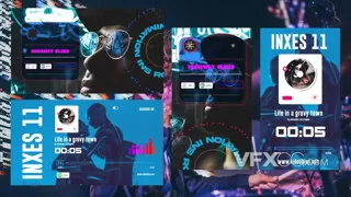 国际炫酷音乐节潮流音频动感频谱电子动画视频字幕AE模板