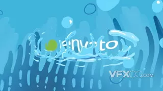 流体效果液态卡通手绘动感标志动画LOGO片头PR模板