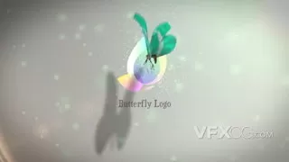星光璀璨蝴蝶飞舞商业优雅公司标志展示LOGO片头PR模板