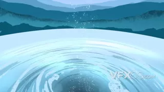 卡通手绘神秘探险水流旋涡标志动画LOGO片头PR模板