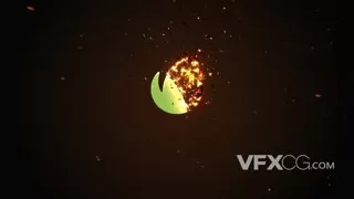火焰碰撞燃烧爆炸元素冲击炫酷标志动画LOGO片头AE模板