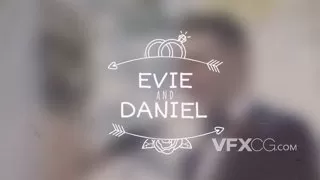 情人节浪漫婚礼花朵手绘线条文本标题动画视频字幕AE模板