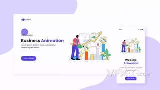 企业商务数据分析信息会议卡通展示MG动画AE模板
