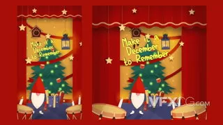 圣诞假期流行活动文本介绍时尚标志动画媒体短视频AE模板
