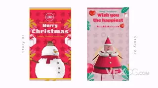 冬季节假日雪人活动商业品牌推广社交媒体短视频AE模板