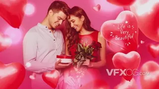 现代媒体浪漫展示温馨情人节假期活动宣传片AE模板