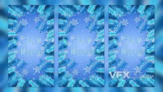 冬季冰晶装饰节日圣诞文本标题动画展示优雅媒体短视频AE模板