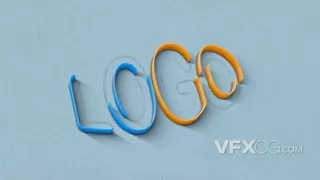 线条流动立体描绘时尚炫酷标志展示LOGO片头AE模板