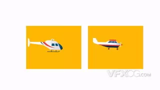 飞行运输旅行时尚卡通动态图标动画AE模板