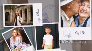 优雅温和家庭周年纪念时尚现代视频相册AE模板