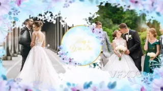 优雅浪漫油彩水墨手绘时尚温馨婚礼宣传片AE模板