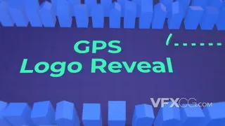 平面城市旅行郊游GPS图标动态标志动画LOGO片头AE模板
