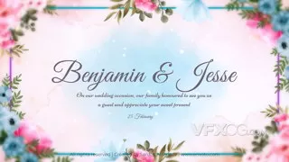 温馨浪漫影视婚礼情人花朵标题展示品牌LOGO片头AE模板